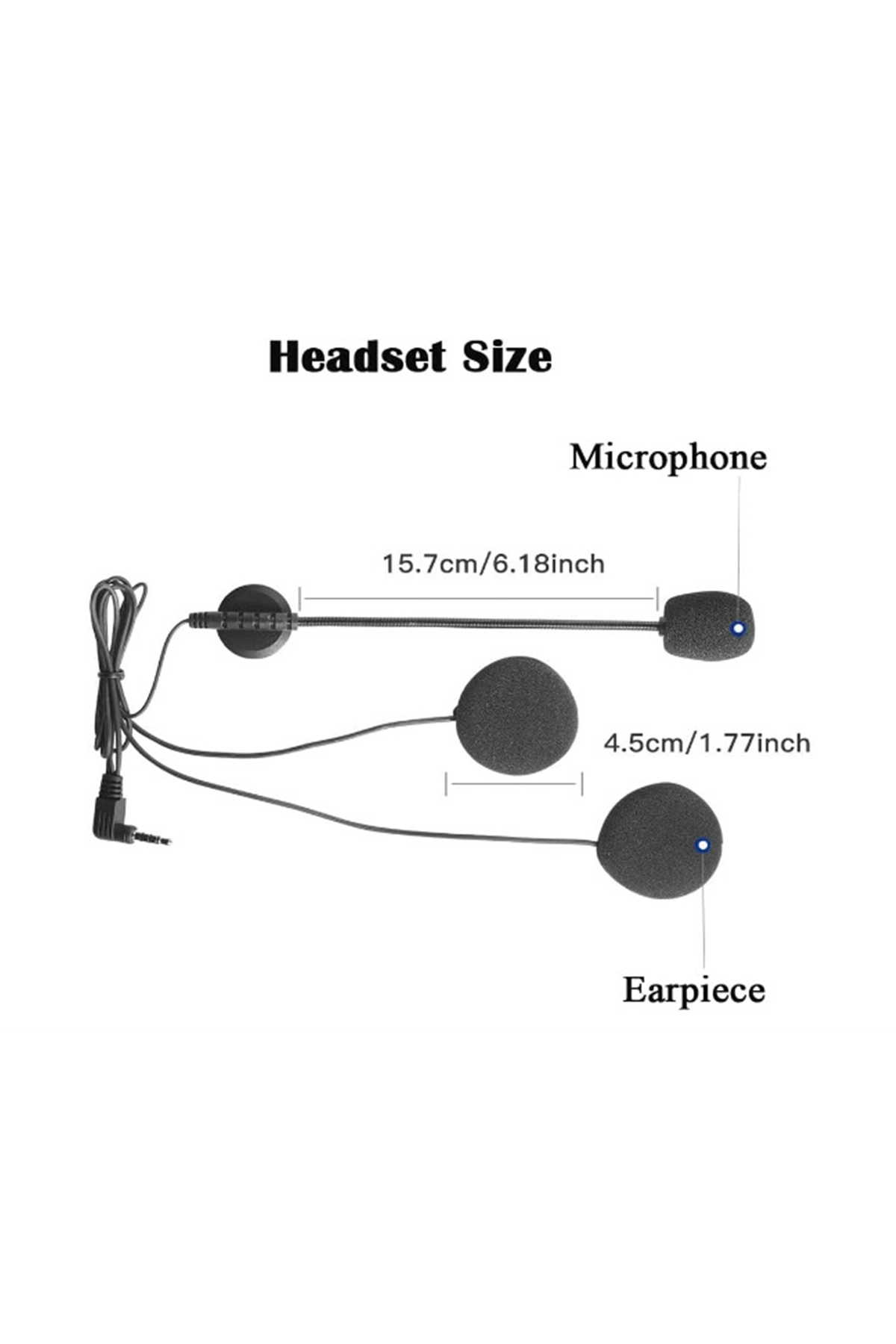 Jack Girişli 3.5mm İntercom Kulaklığı Bt31,bt22,bt35 Uyumlu Motorsiklet Kask Yedek Mikrofon