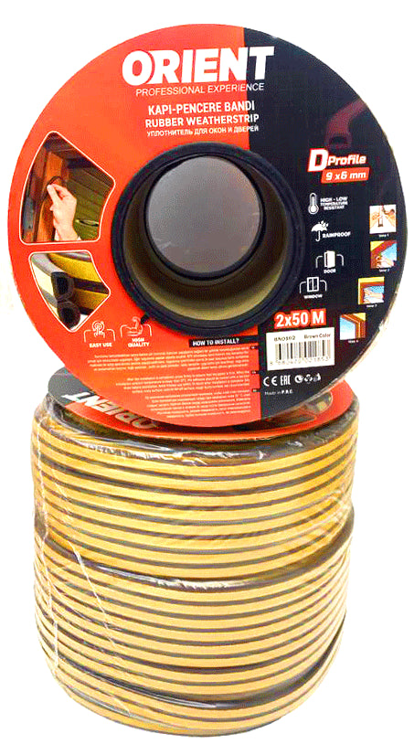 Kahverengi 100Mt2X50Mtbobin Fitil Kapı Pencere Bant