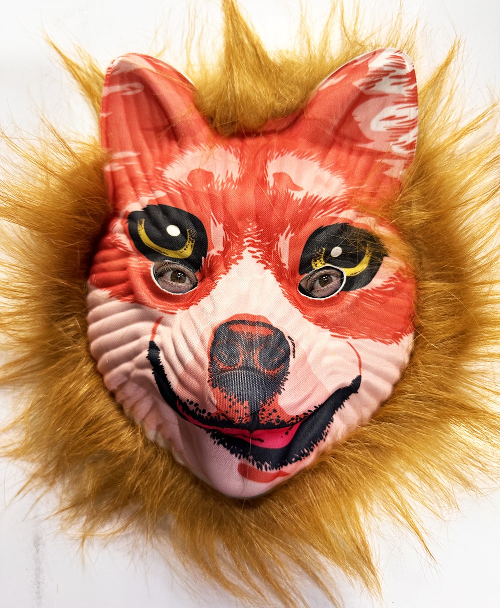 Маска плюшевой лисы с коричневой шерстью Mega Plush № 24