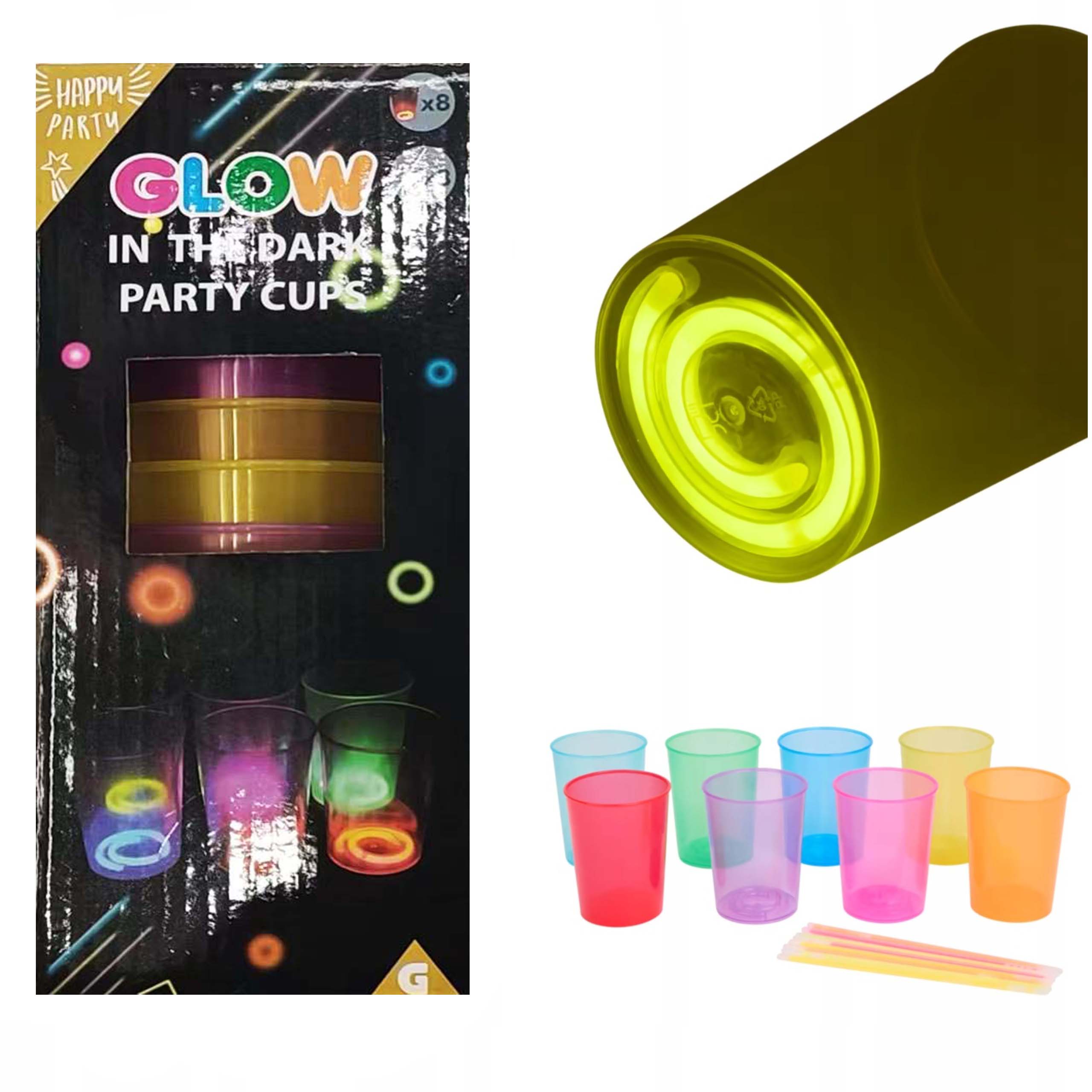 Мега-очки, 8 штук, 8,5 х 10,5 см, ночник, светятся в темноте