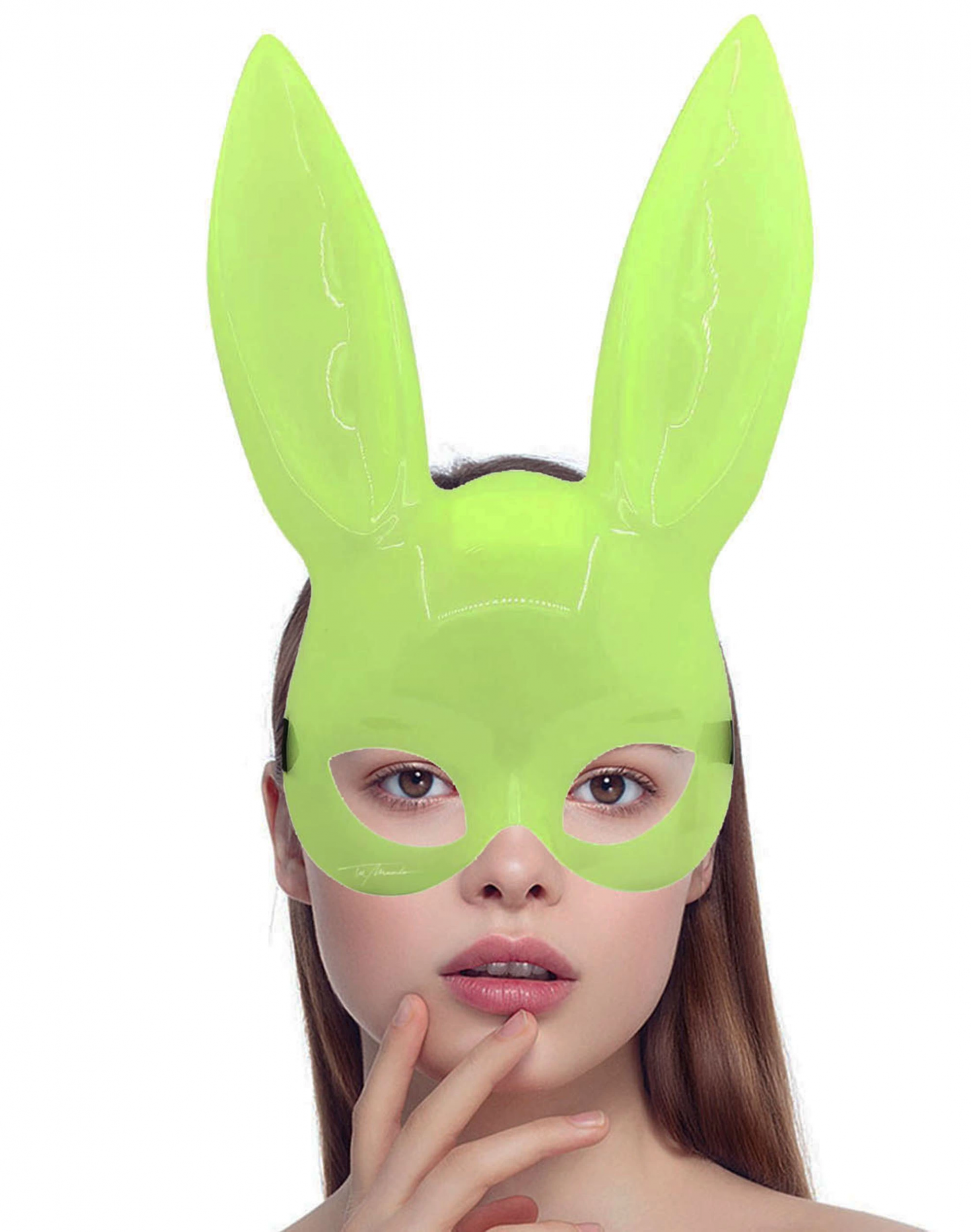 Karanlıkta Parlayan Fosforlu Tavşan Maskesi – Glow Bunny Masquerade Maske