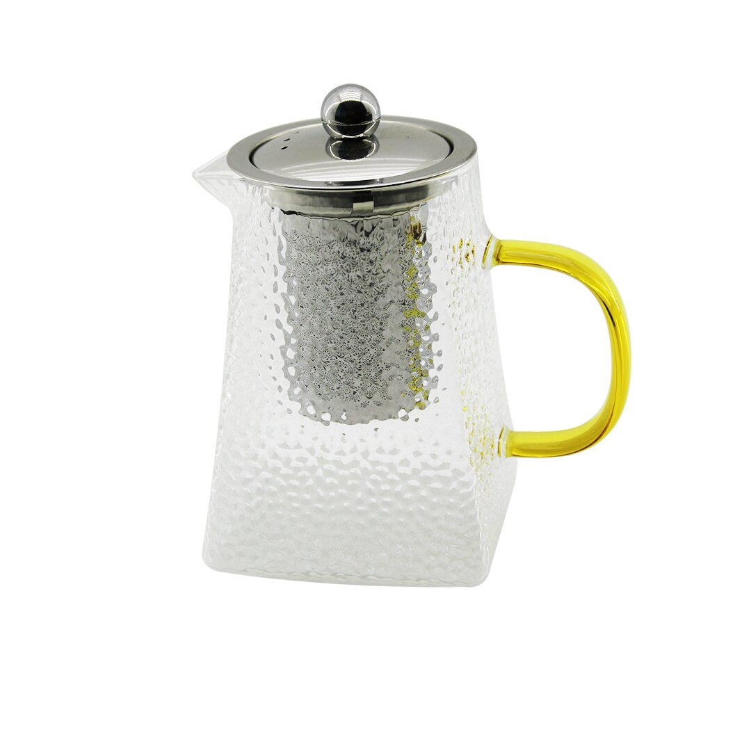 Квадратный рельефный чайник из боросиликатного стекла 550 мл