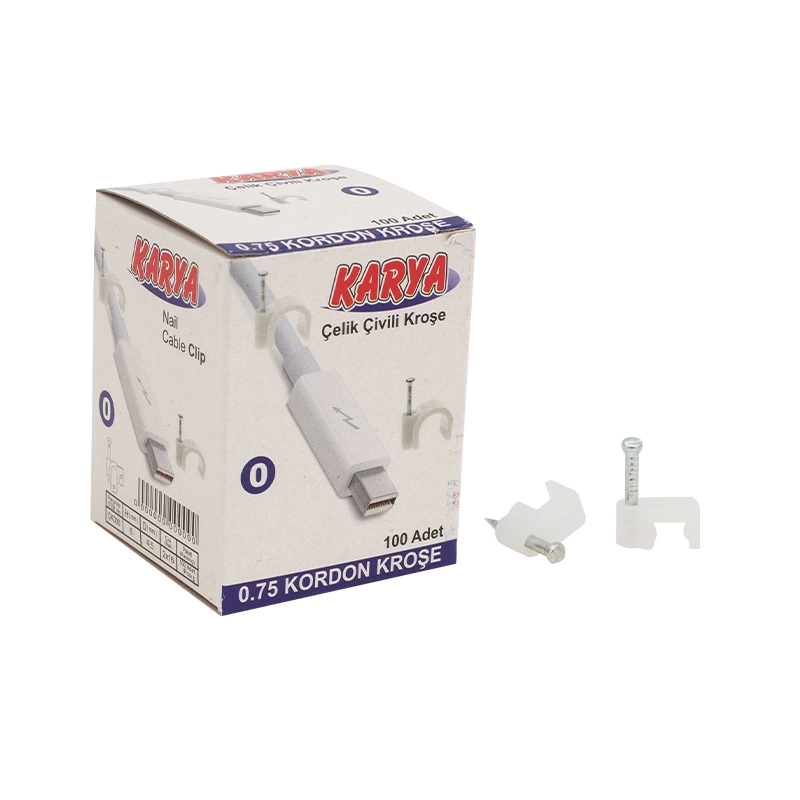 Karya 0 Numara 4 Mm Kroşe 100Lü Paket0.75 Yassı Kablolar İçin