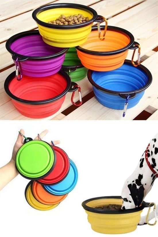 Katlanabilir Kedi Köpek Mama ve Su Kabı Köpek Oyuncağı