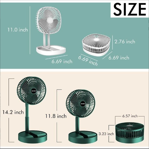 Katlanır Teleskopik Zemin Fanı Yaz Sessiz Öğrenci Masaüstü Fan Usb Şarj Edilebilir Taşınabilir Ev M