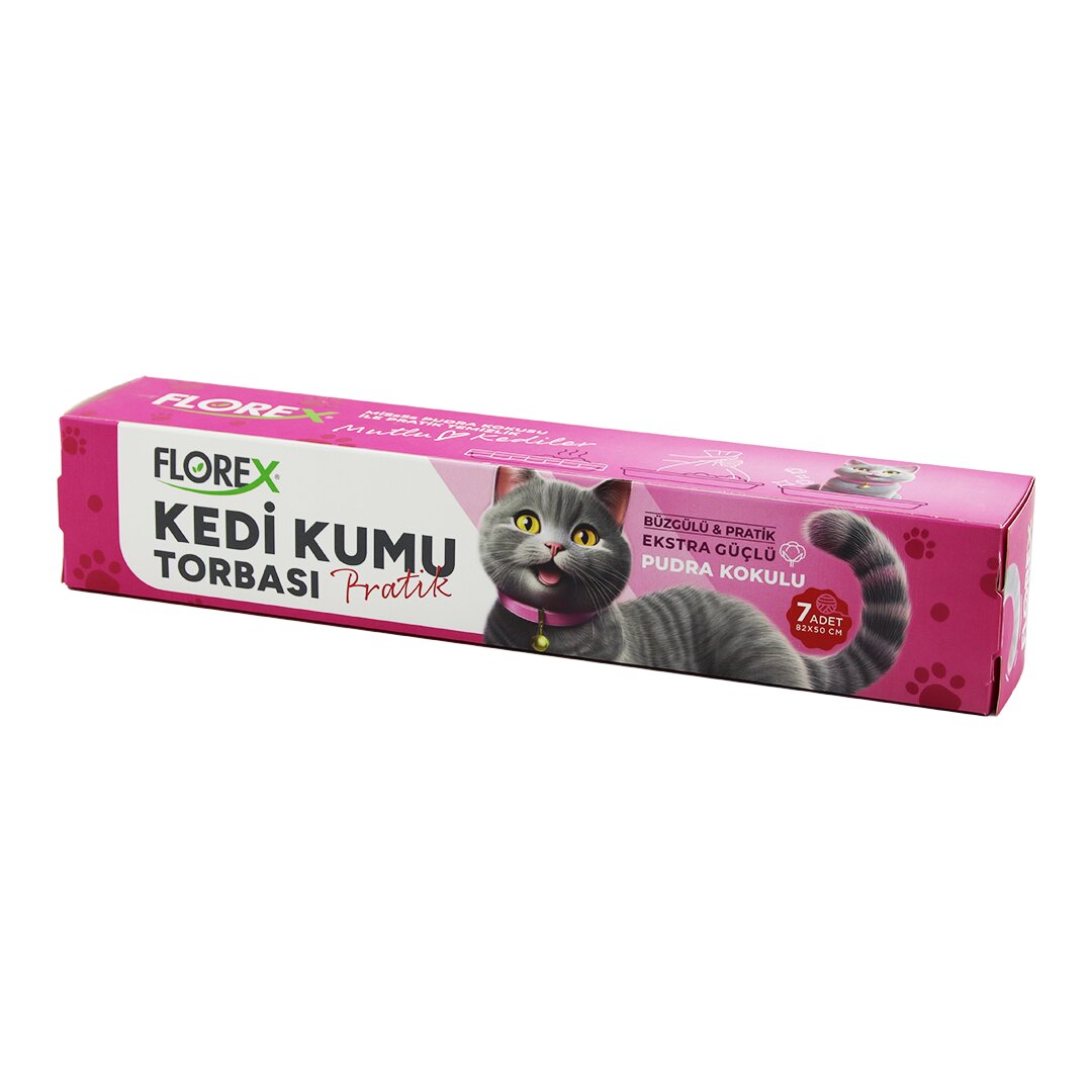 KEDİ - EVCİL HAYVAN  KUMU TORBASI PRATİK  7PCS   PUDRA KOKULU  BÜZGÜLÜ - EXTRA GÜÇLÜ 82X50CM