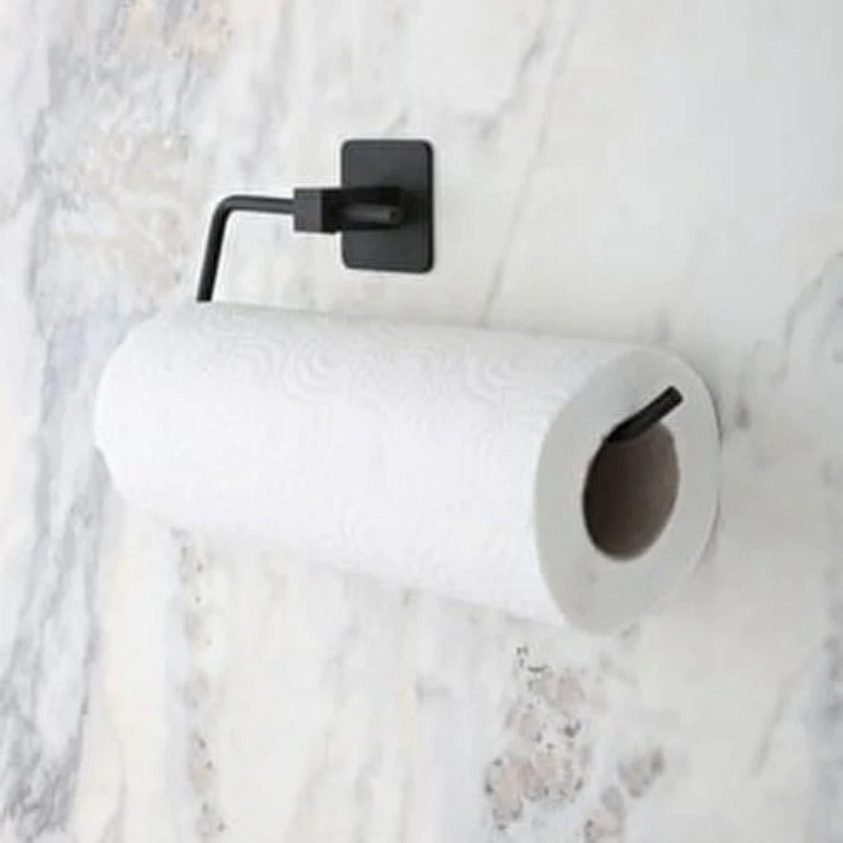 Самоклеящийся черный держатель для рулонов полотенец из нержавеющей стали (4620)