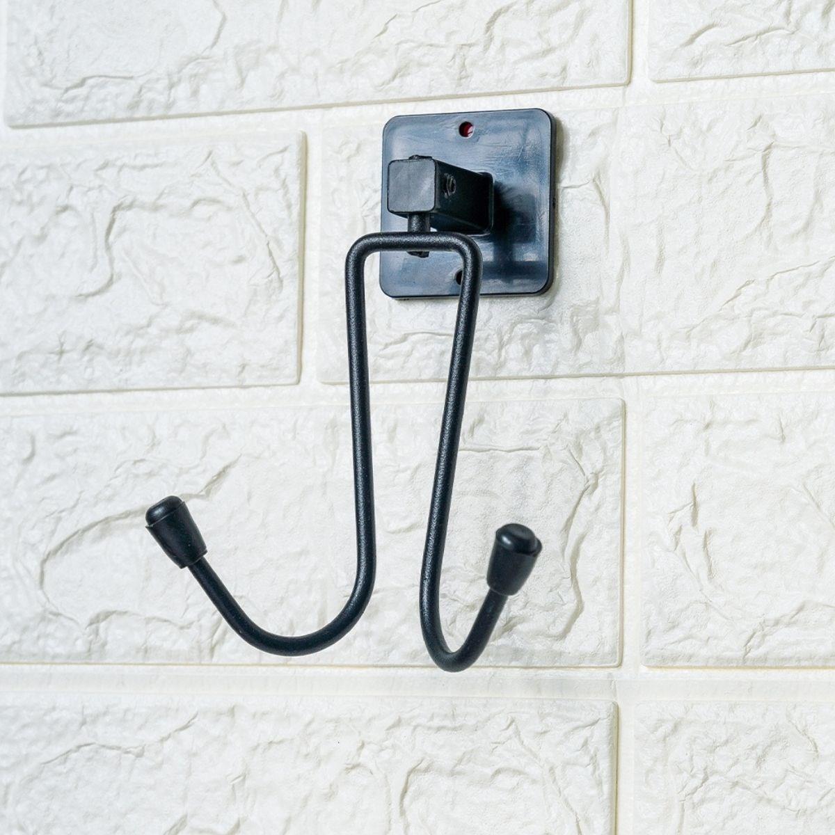 Самоклеящаяся черная вешалка для халатов и полотенец из нержавеющей стали (4620)