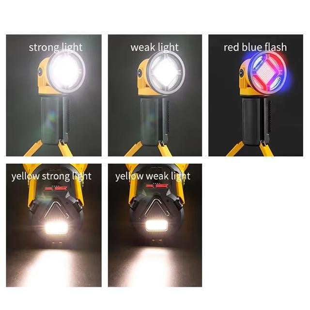 Kırmızı Mavi Çakarlı COB Ledli Şarjlı Kamp El Feneri Işıldak MX-W5164-3