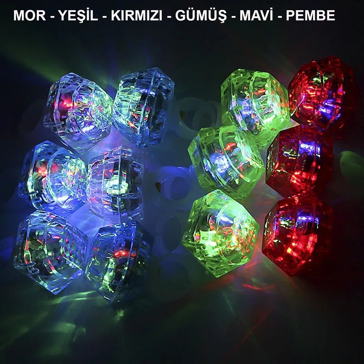 Kristal LED Parti Yüzük Seti