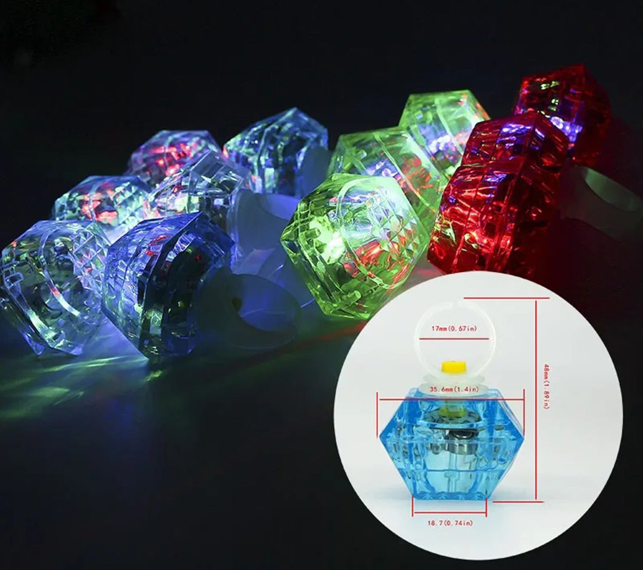 Kristal LED Parti Yüzük Seti