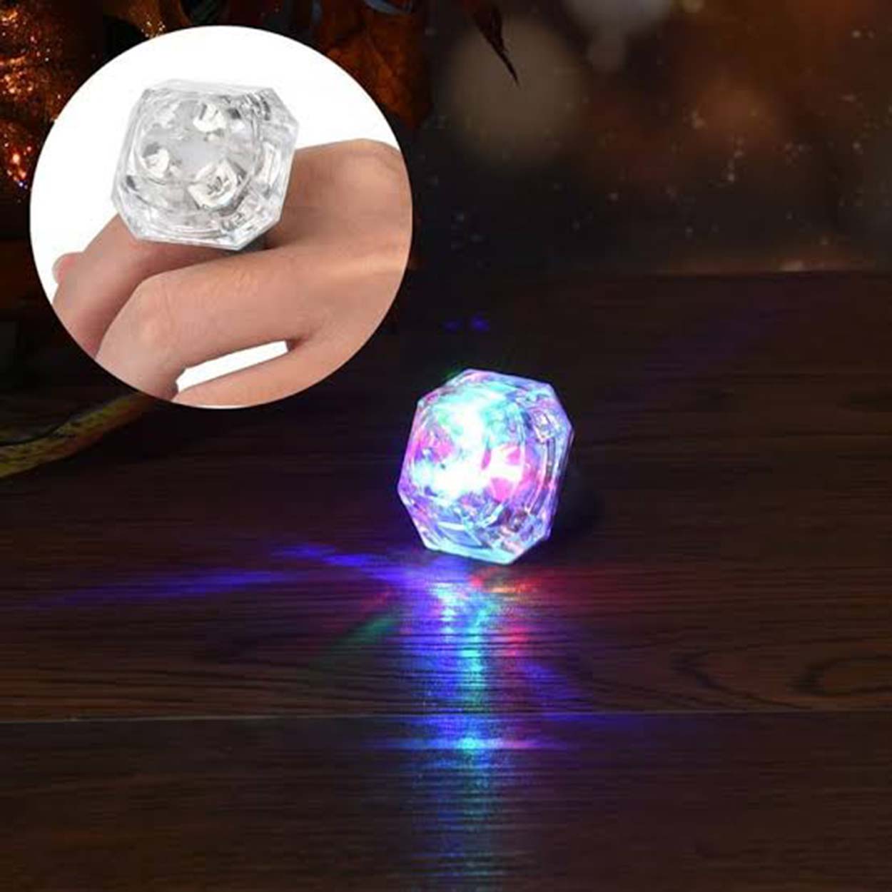 Светодиодная лампа Crystal Design, 3 режима, серебряное кольцо, 3,5 х 5 см