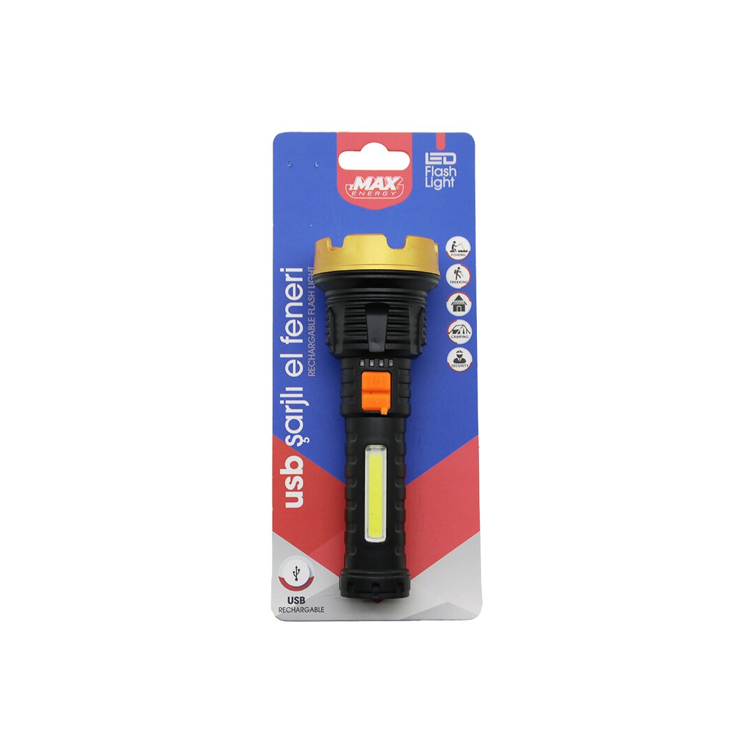 Маленький = 15 см 2-в-1 = Osl Led - Cob LED USB-фонарик с зарядкой 3 уровня света - индикатор зарядки мигалки