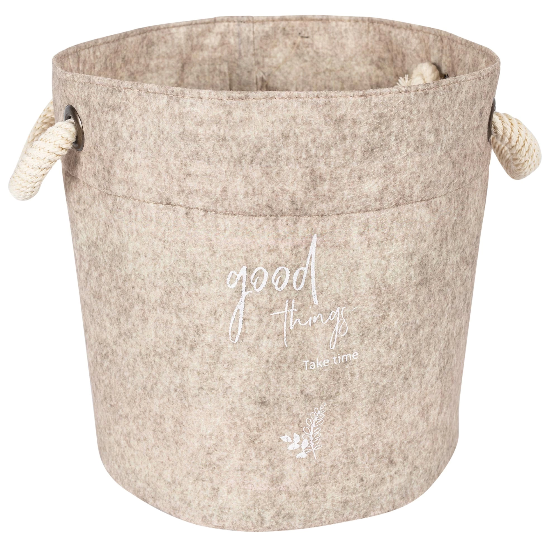 Kulplu Yuvarlak Düzenleyici Çok Amaçlı Kolay Taşınabilen Organizer Keçe Sepet