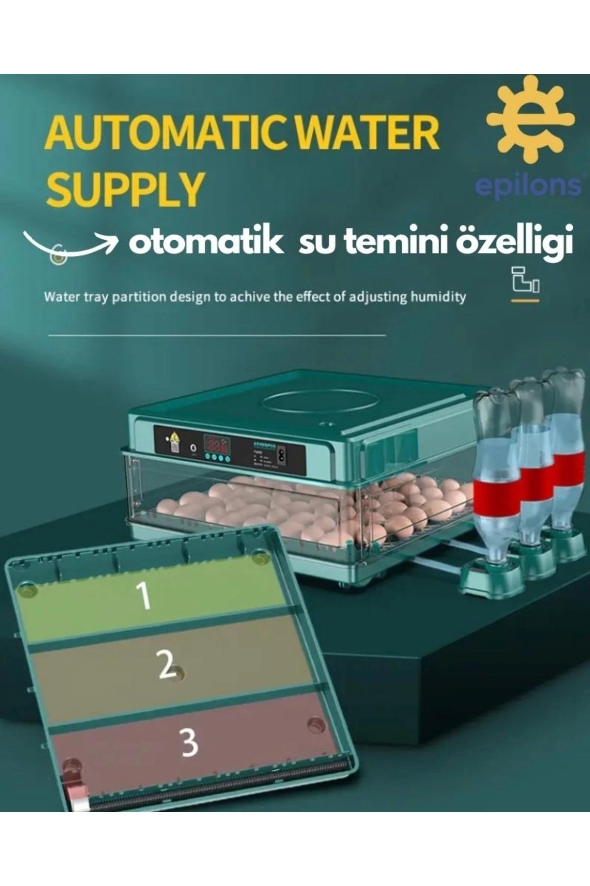 Kuluçka Makinesi Extra Hediyeli 130 Lu Tam Otomatik Yedek Motorlu