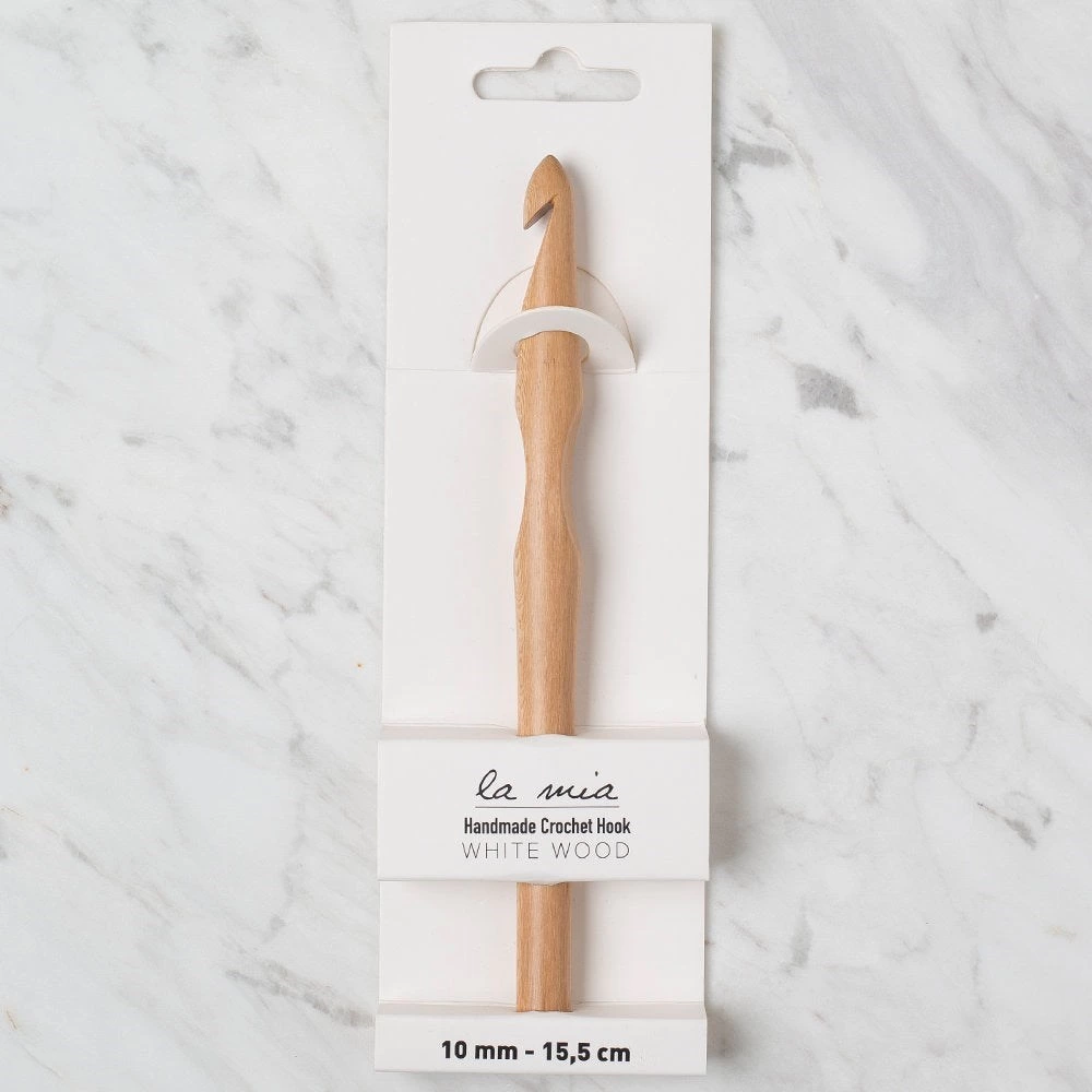 La Mia Whitewood 10 mm 15.5 cm Ahşap Yün Tığ