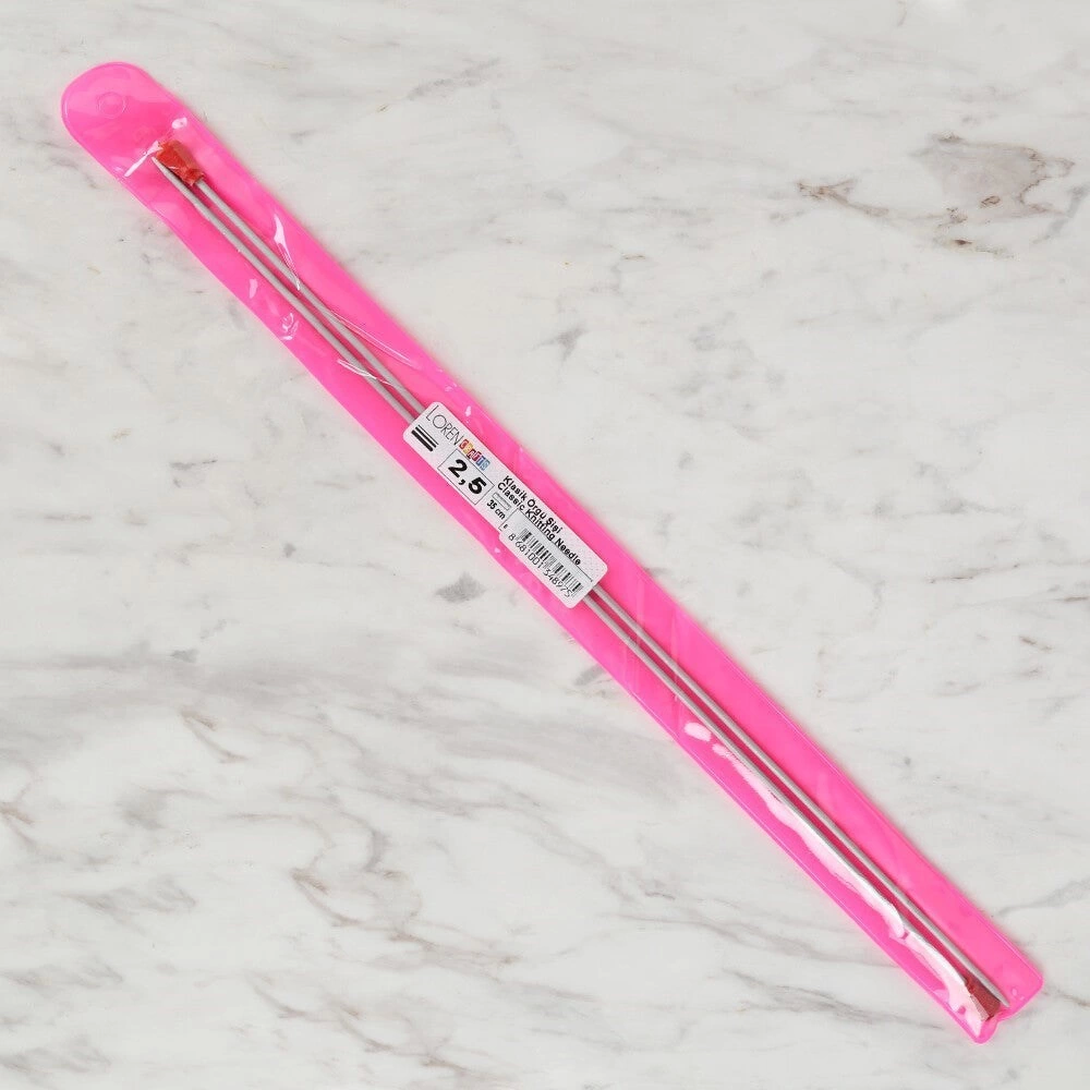 Loren Crafts 2,5 mm 35 cm Klasik Alüminyum Örgü Şi