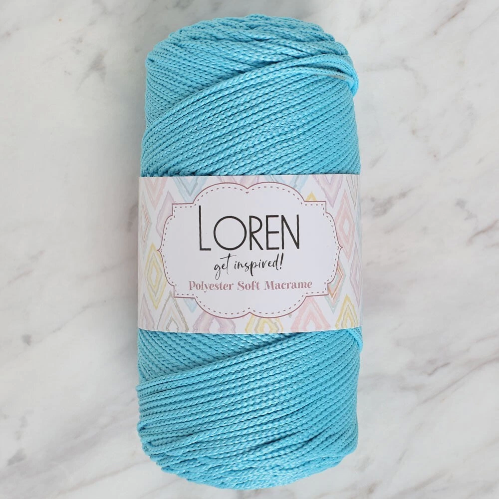 Loren Polyester Soft Macrame Turkuaz El Örgü İpi - LM045 - 34447