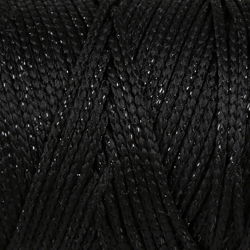 Loren Soft Star Makrome İpi Siyah Simli Siyah RM10