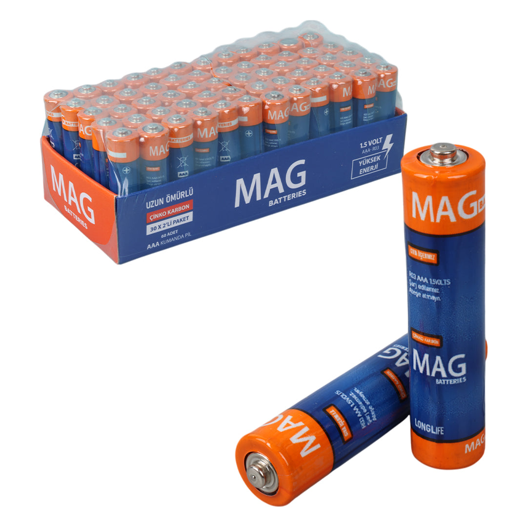 MAG BATTERIES MG-26172 KARBON ÇİNKO AAA 60LI İNCE KALEM KUMANDA PİLİ