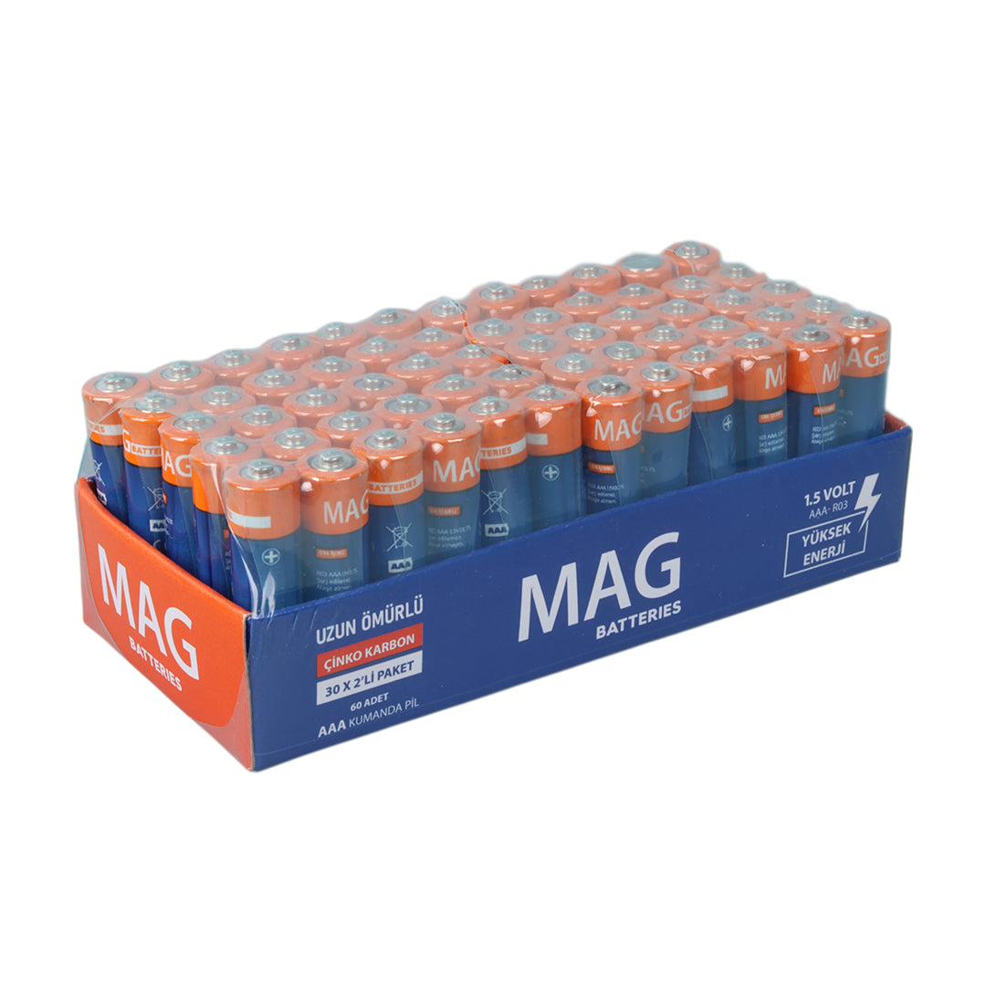 MAG BATTERIES MG-26172 KARBON ÇİNKO AAA 60LI İNCE KALEM KUMANDA PİLİ