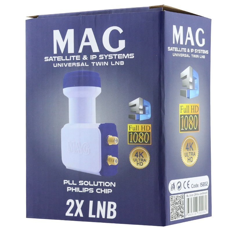 Mag double Twin Lnb Gold Tip Philips Chip 0.1db