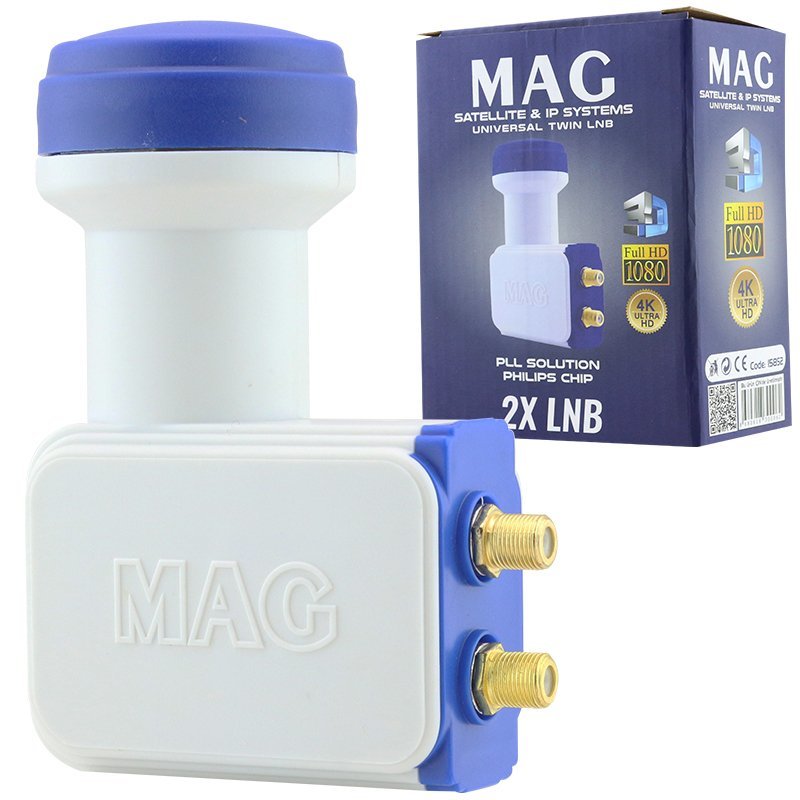 Mag double Twin Lnb Gold Tip Philips Chip 0.1db
