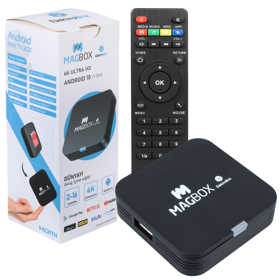 MAGBOX ELECTROBOX 2 GB RAM H313 İŞLEMCİ 16 GB HDD 4K ULTRA HD ANDROID BOX
