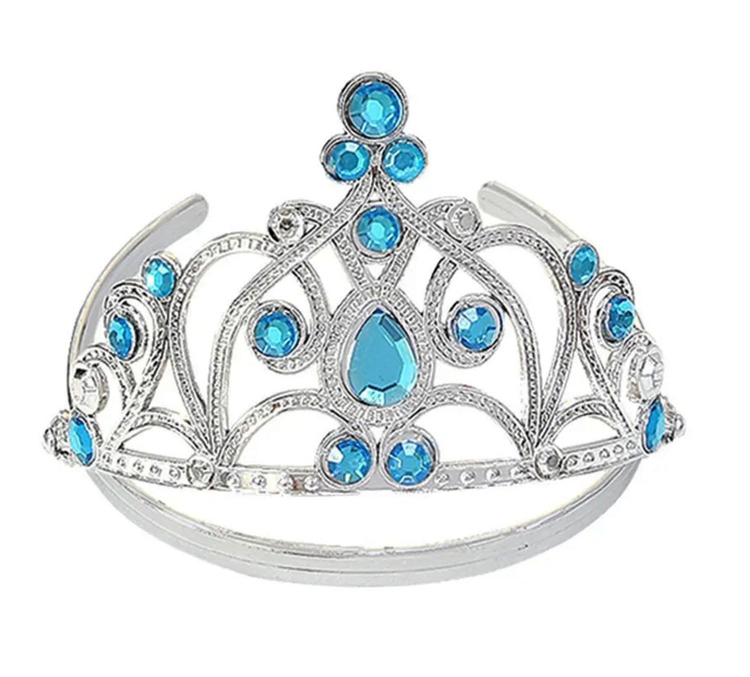 Детская корона принцессы Эльзы из синего камня, корона королевы, 16x14 см (4620)