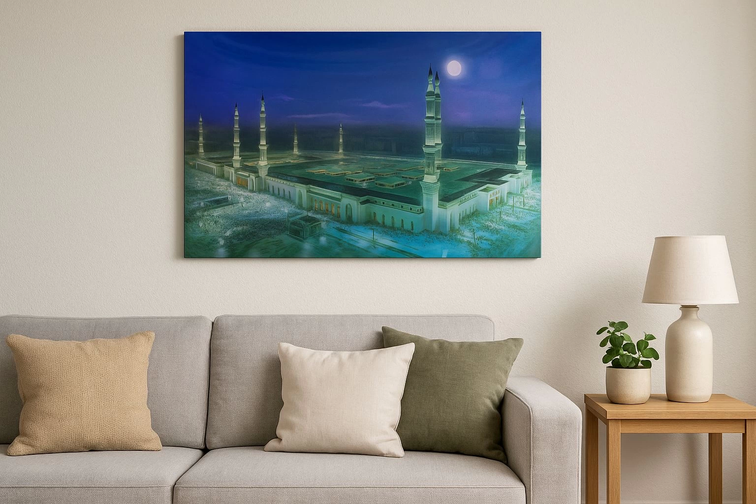 Mescid-i Nebevi Duvar Tablosu Resmi - İslami Hediye Seçeneği 40x60 Cm