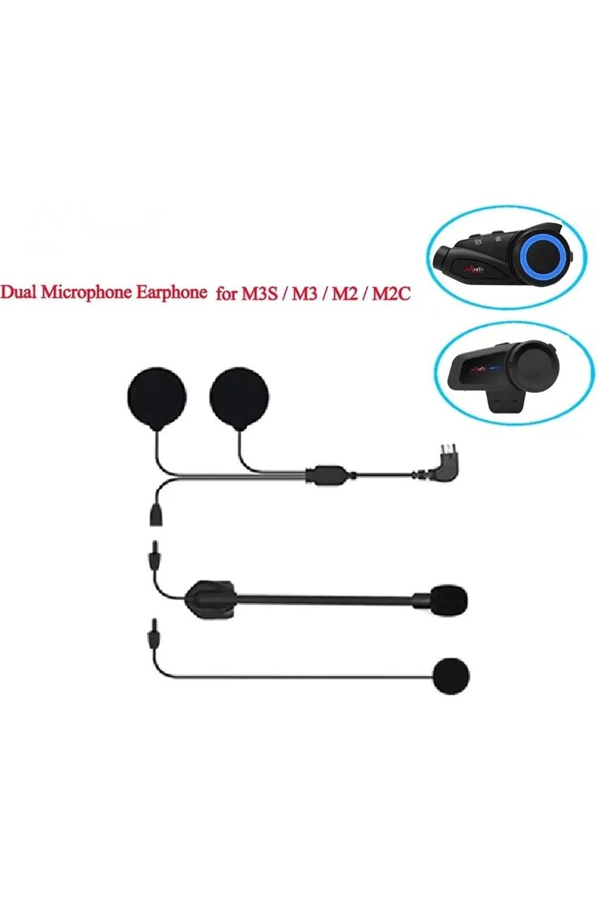 Mikrofonlu Motosiklet Kaskı Kulaklığı Tam/yarım Yüz Kaskları İçin 2’si 1 Arada Kulaklık Seti