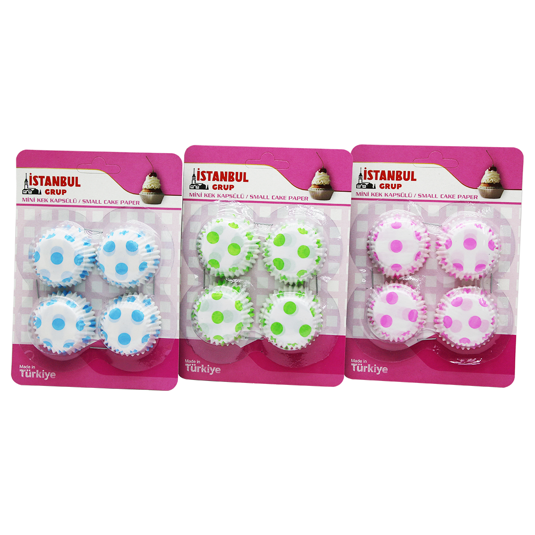 MİNİ MUFFİN KAĞIT KEK KAPSÜLÜ - PAKET İÇİNDE 60 ADET VARDIR