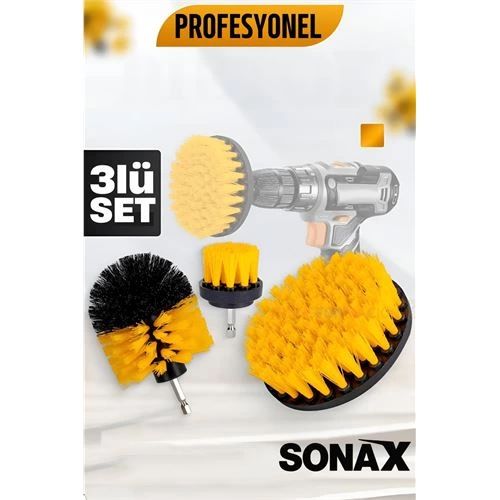 Modacar Matkap Fırçası - Matkap Ucuna Takılan Fırça Seti Sonax - Profesyonel Temizlik Fırçaları
