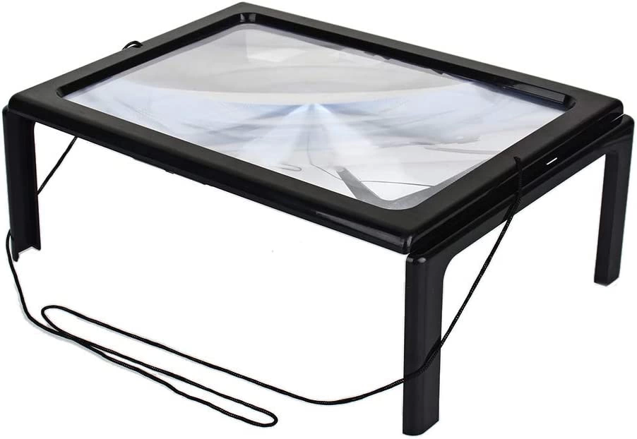 -Yaşlılar İçin  A4 Boyutu Masa Tipi Işıklı Okuma Büyüteç Th-275205B