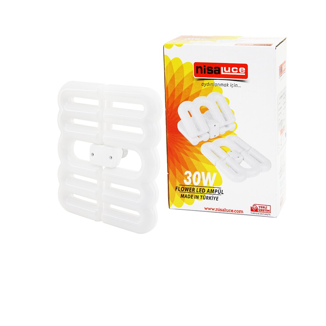 Ni̇saluce Eamp-096/b 30w - E27flower Folding- 4b shape16x21cmwhite Led Lamp Bulb 2700lumen- 6500k