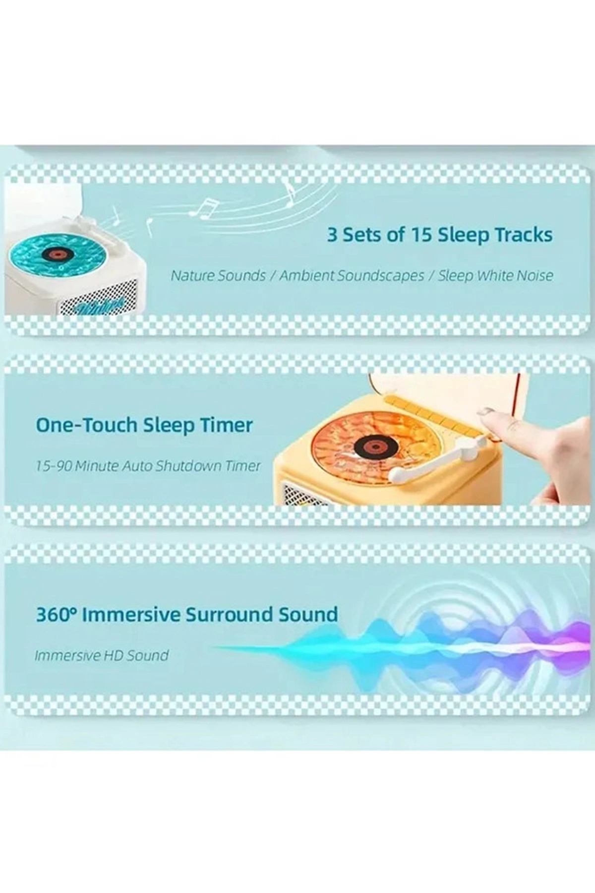 Nostalji Mini Plak Görünümlü Radyolu Bluetooth Hoparlör 3d Ses Dalgası Retro Müzik Plak Pembe