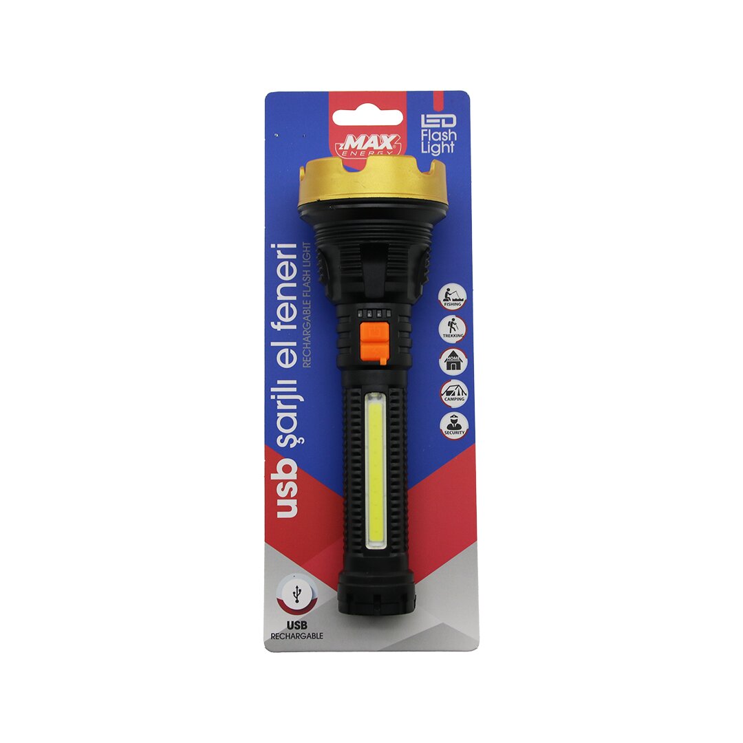Средний = 19 см 2-в-1 = Osl Led - Cob LED USB-фонарик с зарядкой 3 уровня света - индикатор зарядки