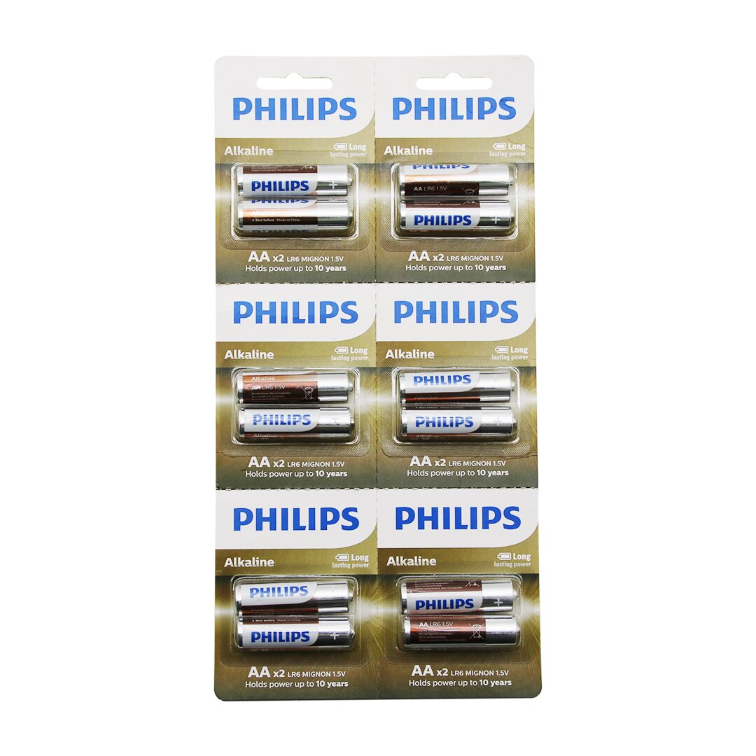 Щелочные батарейки Philips Pen - Aa - 1,5 В, 12 шт. = 2 x 6