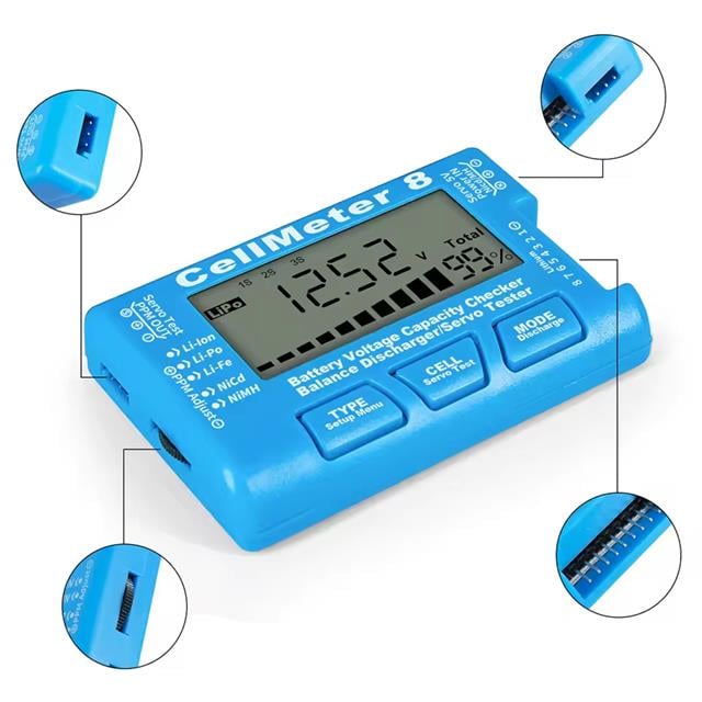 Pil Kapasite Voltaj Test Cihazı RC 1-8S Lipo Lityum NIMH