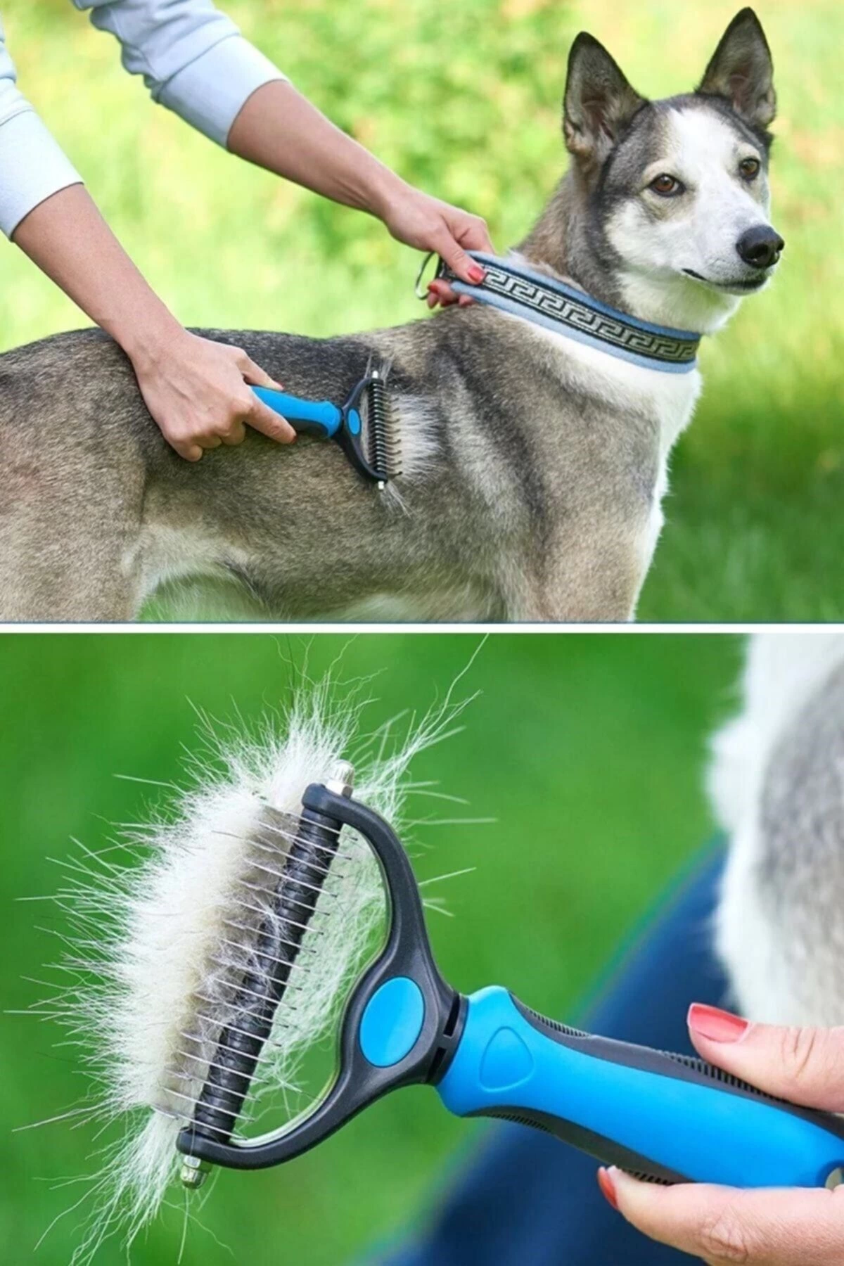 Plastik Saplı Metal Kedi Köpek Bakım Kıtık Tüy Topak Açıcı Tarak 1adet
