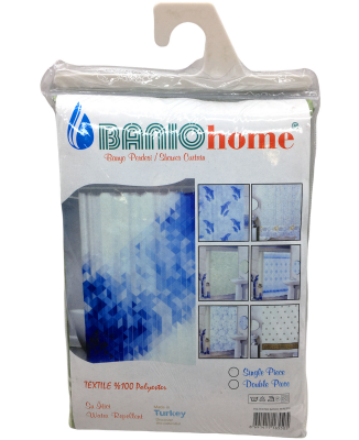 Водоотталкивающая двухстворчатая штора для ванной из полиэстера 90x200 см