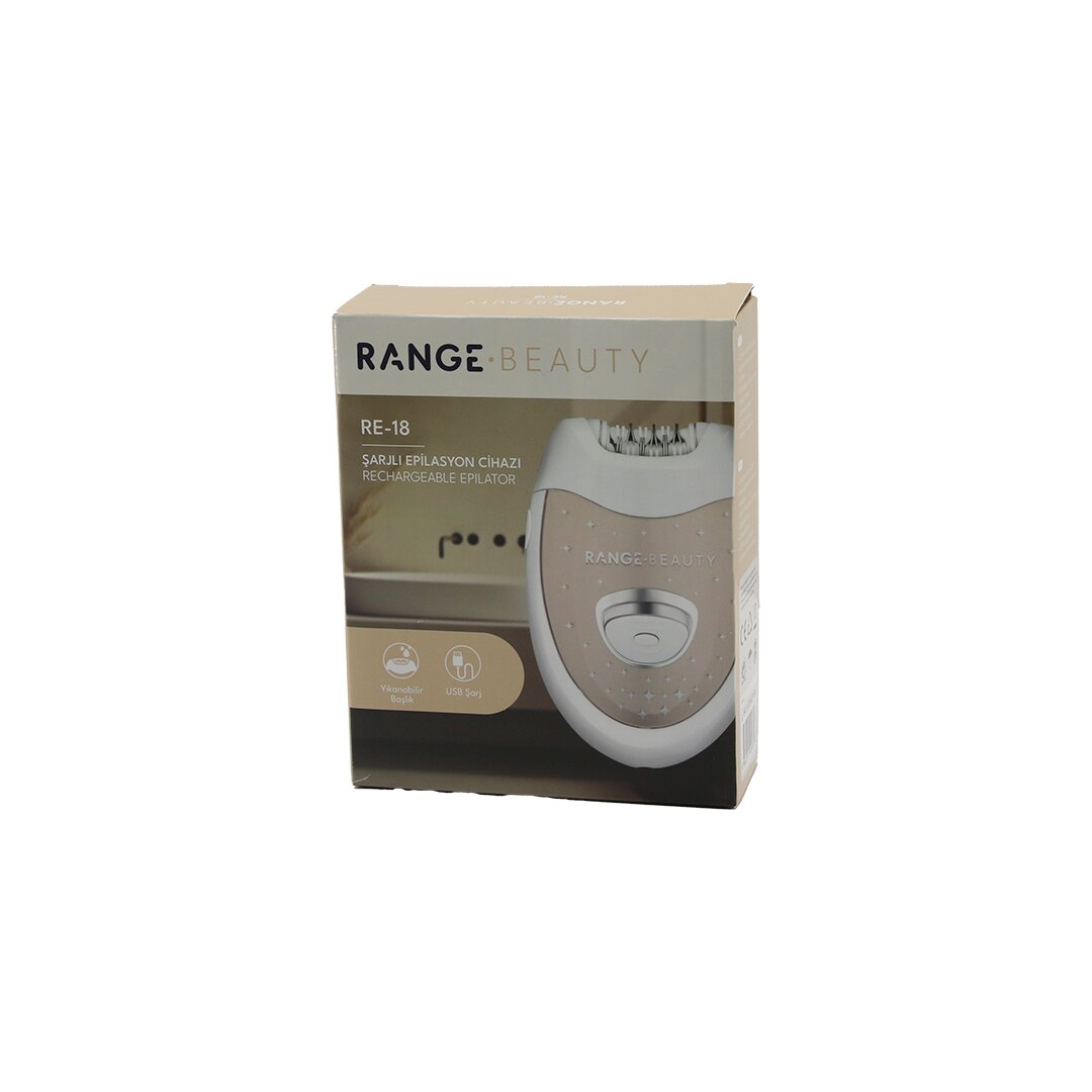Эпилятор Range Beauty Re-18, зарядка через USB = 50 мин, 2 скорости, моющаяся головка = 18 пар пинцетов