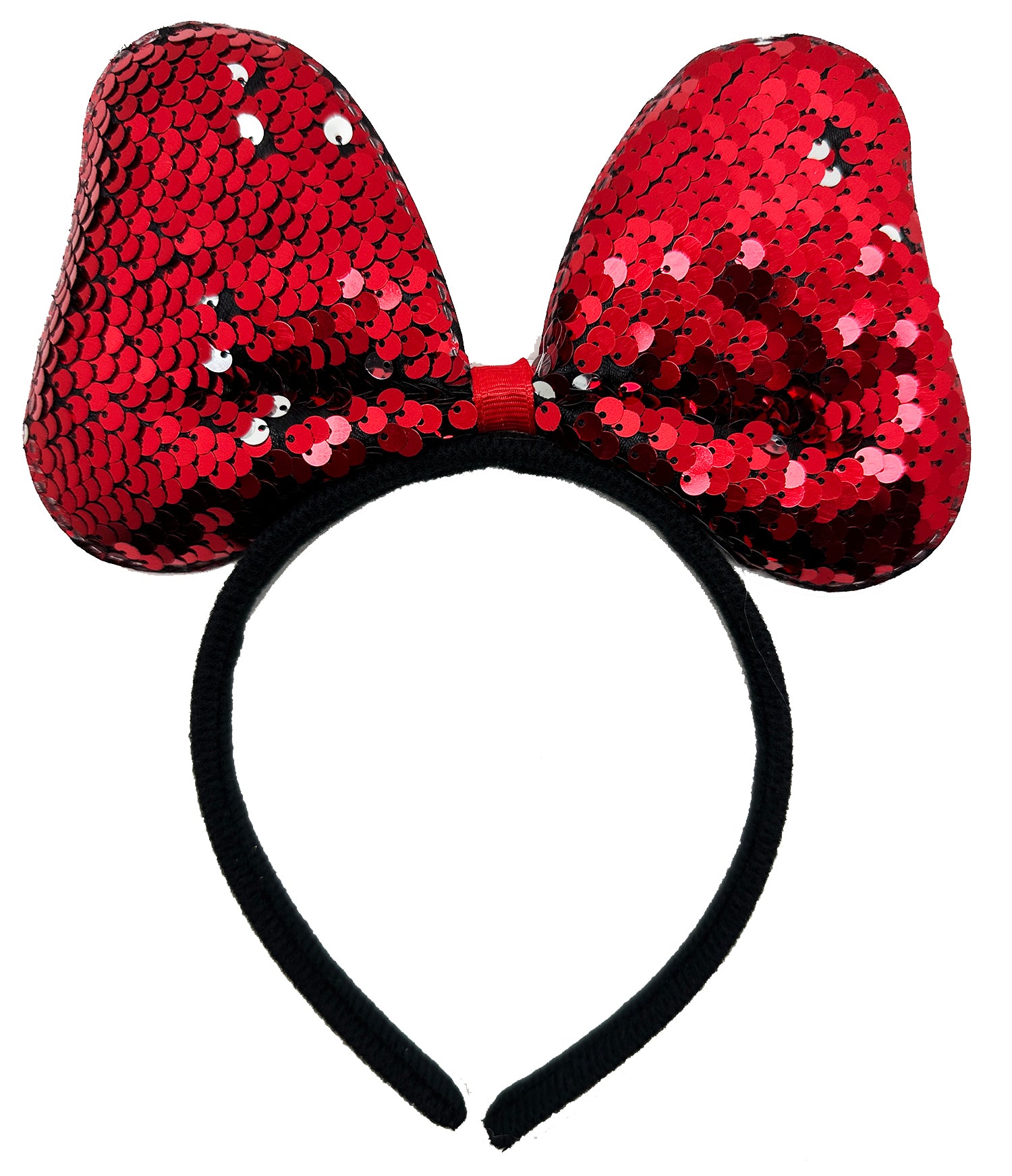 Праздничная корона-бантик с изменяющимися цветами, красно-серебристого цвета, 20x16 см (4620)