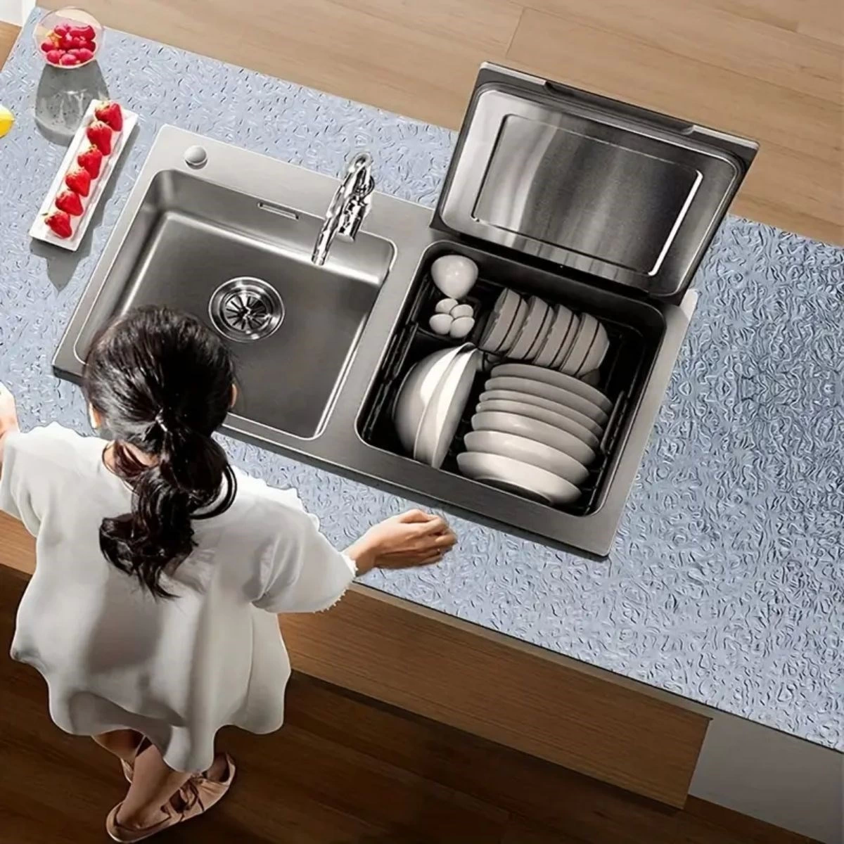 Rulo Gümüş Alüminyum Folyo Duvar Kağıdı, Kendinden Yapışkanlı Raf İçi, Su Geçirmez Folyo  2 mt x 60