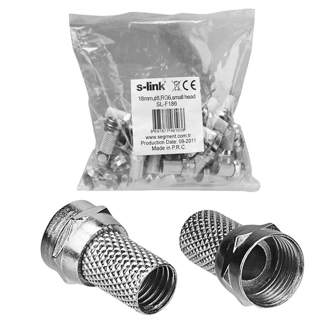 S-Link SL-F186 Geniş 18 mm * 8 RG6/U4 Erkek F Konnektör