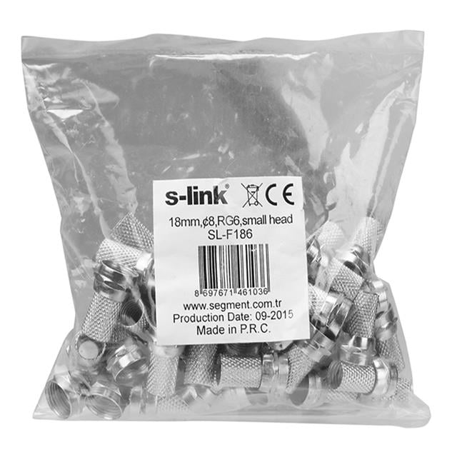 S-Link SL-F186 Geniş 18 mm * 8 RG6/U4 Erkek F Konnektör