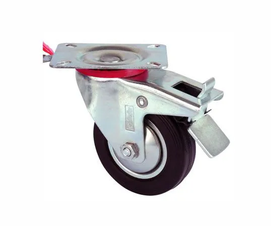 Servis Tekeri - Tablalı Frenli Siyah Döner - Çap 150 Mm