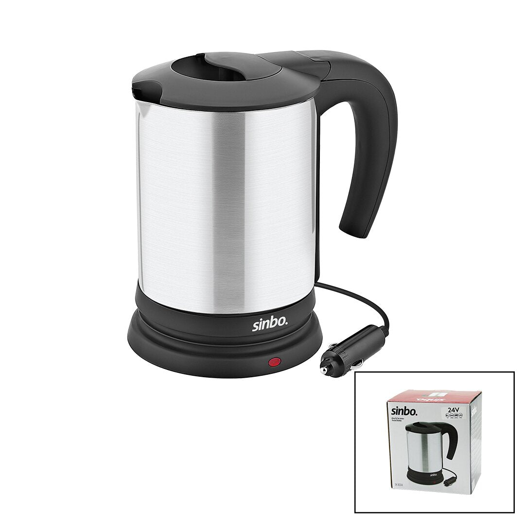 SİNBO SK-8034 24V ARAÇ İÇİ KETTLE PASLANMAZ ÇELİK SU ISITICISI 0.8LT  200W  ÇAKMAKLIK FİŞLİ  PLASTİ
