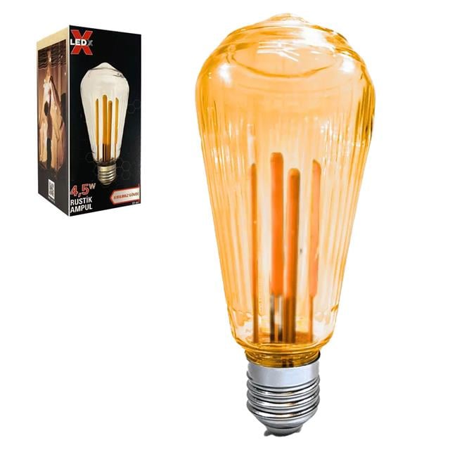 ST-64 Kırılmaz Gövde 4,5 Watt Çizgili Rustik Ampul