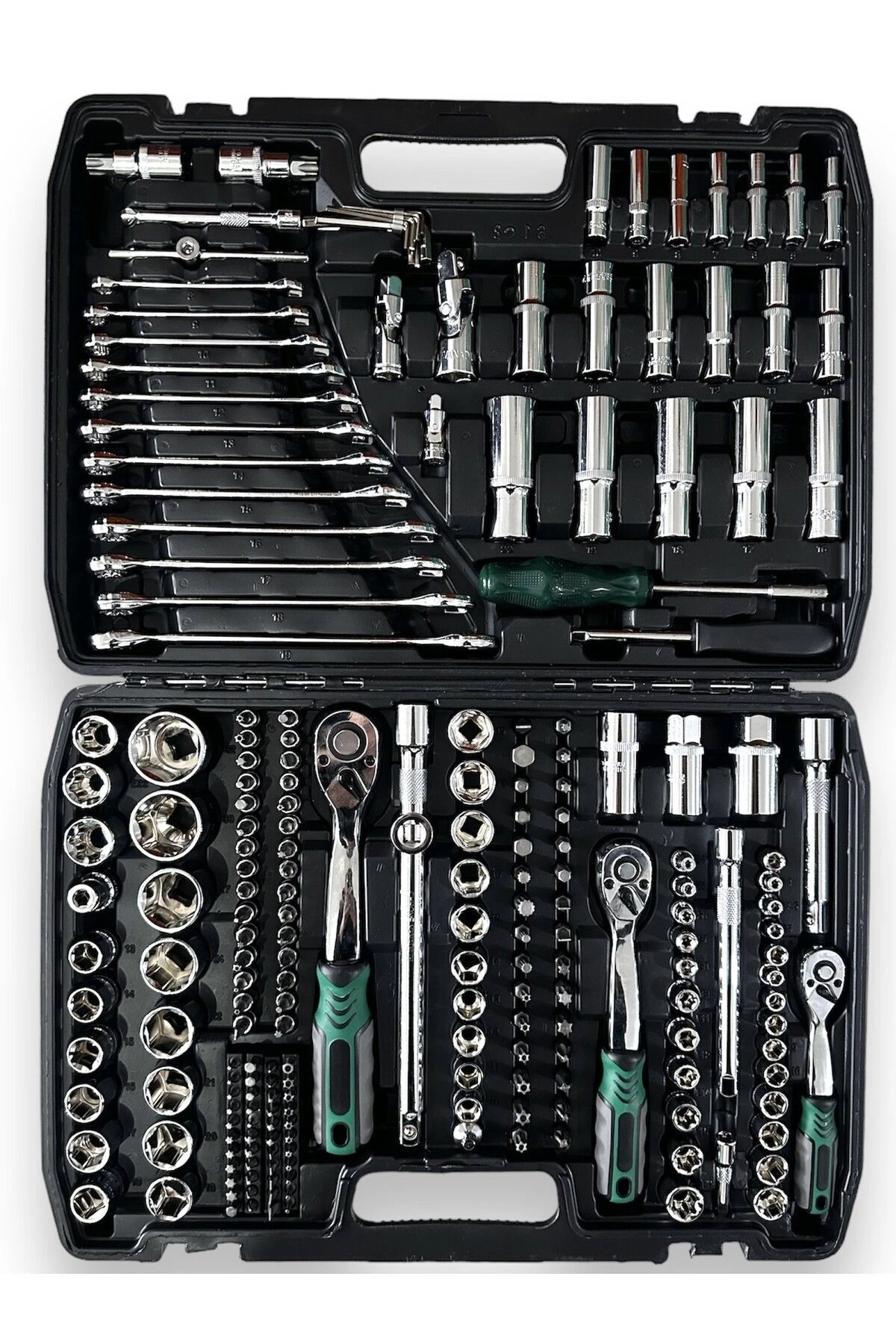 Tam Profesiyonel Germany 72 Diş Eğik Cırcır 216 Parça Lokma Takımı Oto Tamirci Tam Set 1/2-3/8-1/4